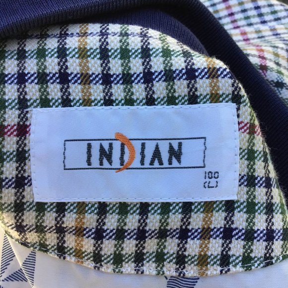 men’s plaid bomber harrington jacket L academia golf retro zippered lined tan - Picture 6 of 13